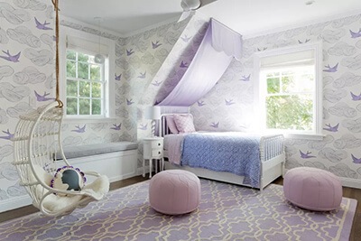 phòng ngủ màu tím cho bé gái